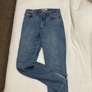 Abercrombie Curve Love Skinny High Rise Split hem jeans